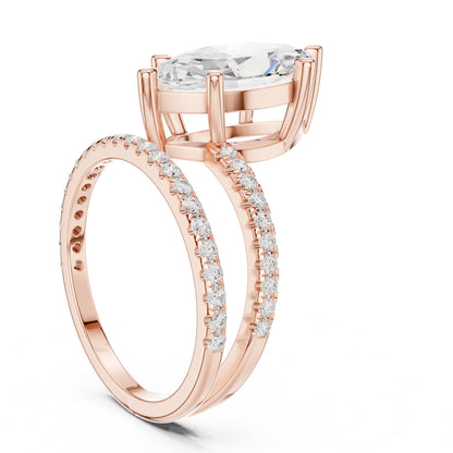 Marquise Lab Grown Diamond Pave Engagement Ring