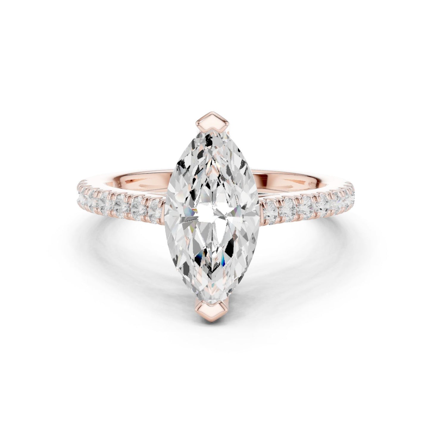 Marquise Lab Grown Diamond Pave Engagement Ring