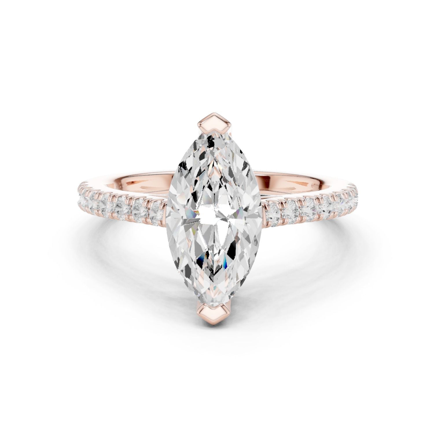 Marquise Lab Grown Diamond Pave Engagement Ring