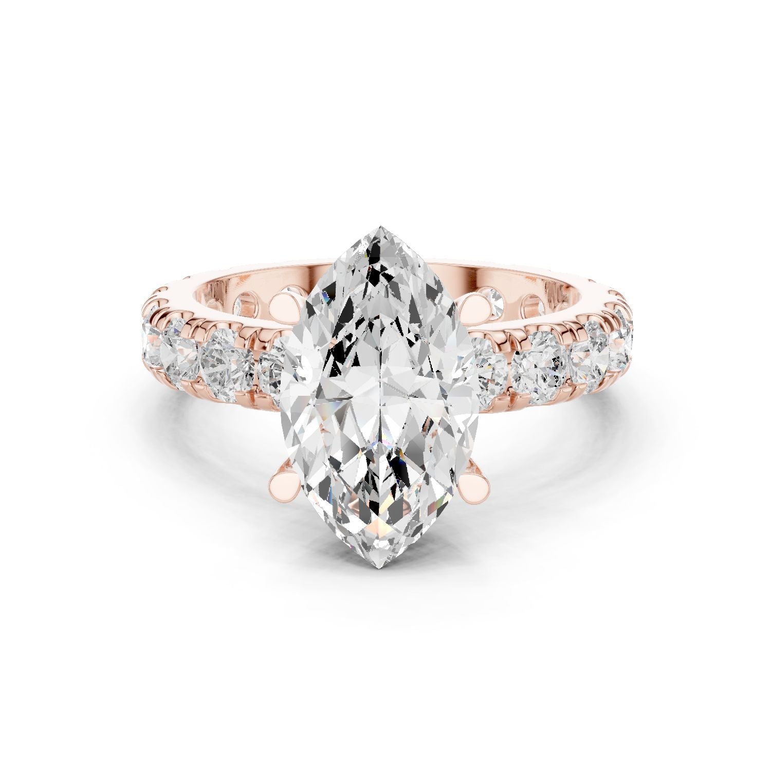 Marquise Lab Grown Diamond Pave Engagement Ring