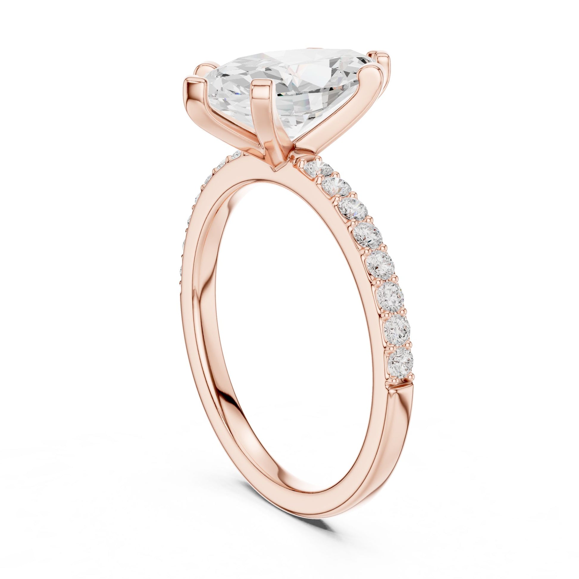 Marquise Lab Grown Diamond Pave Engagement Ring