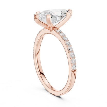 Marquise Lab Grown Diamond Pave Engagement Ring