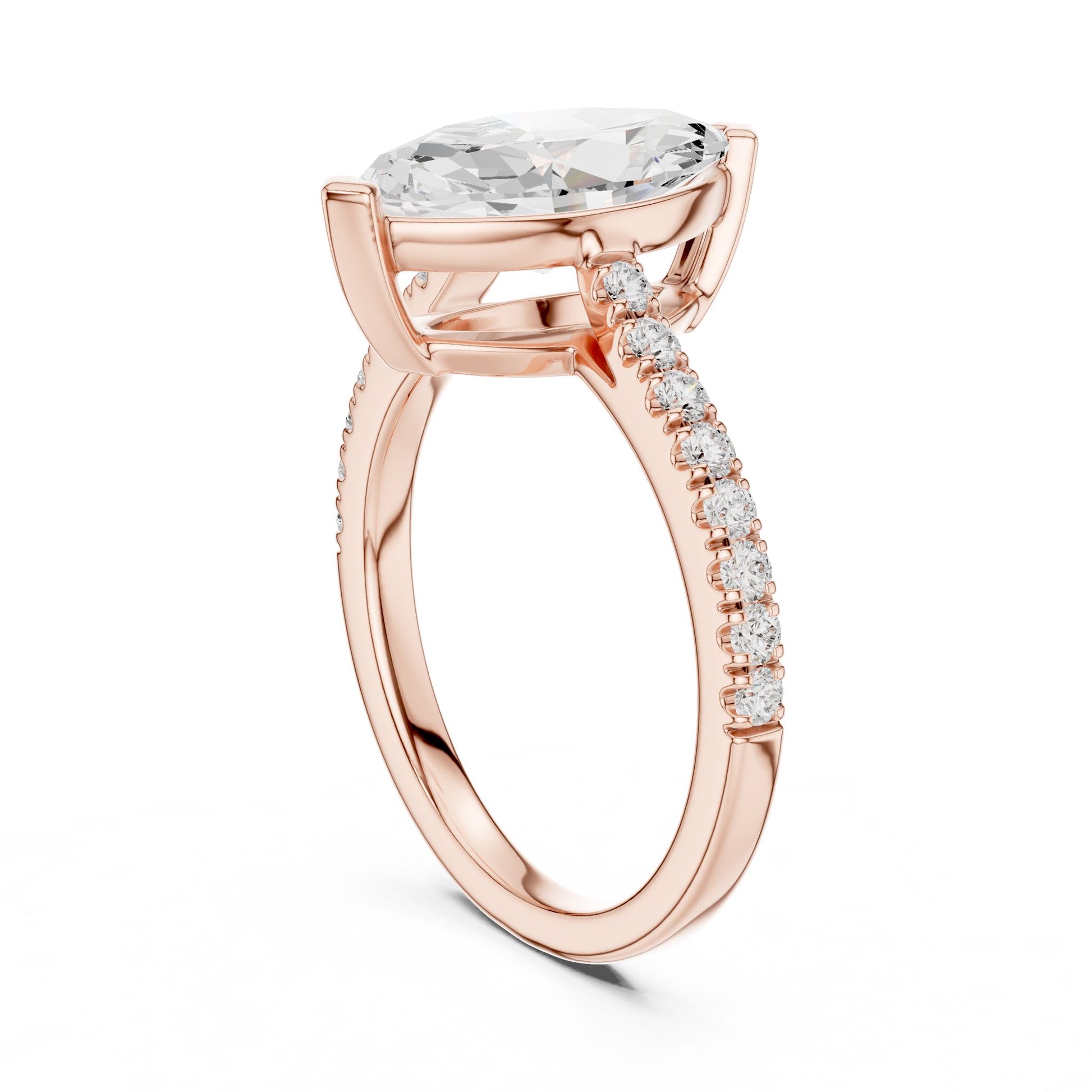 Marquise Lab Grown Diamond Pave Engagement Ring