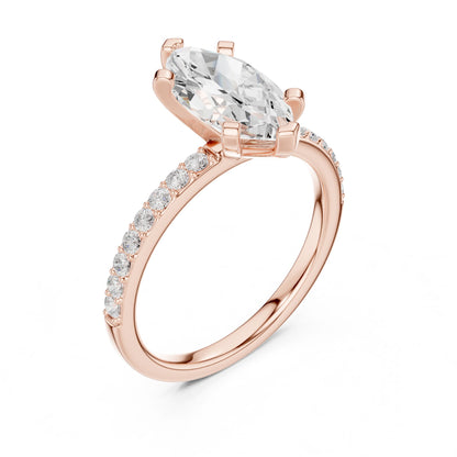 Marquise Lab Grown Diamond Pave Engagement Ring