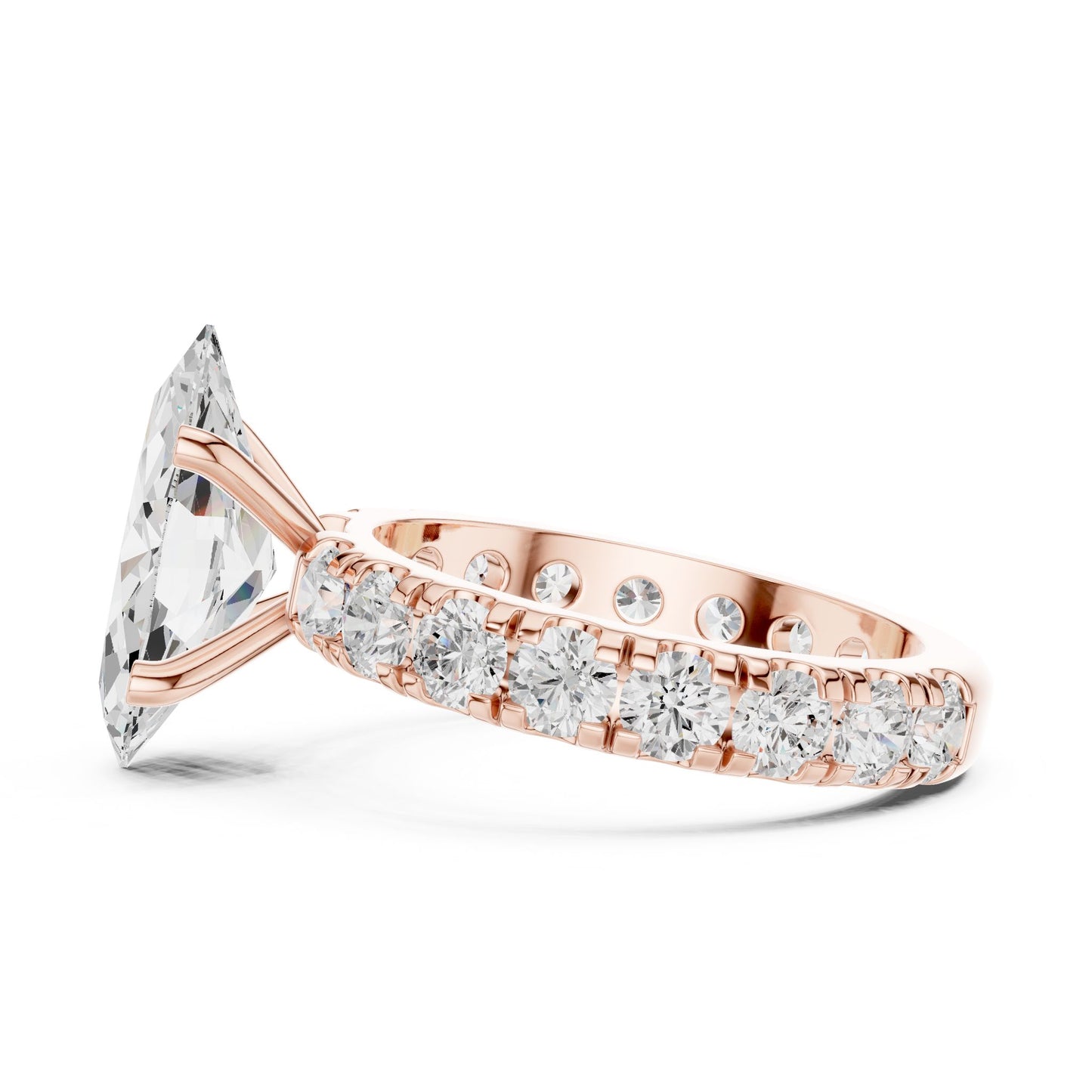 Marquise Lab Grown Diamond Pave Engagement Ring