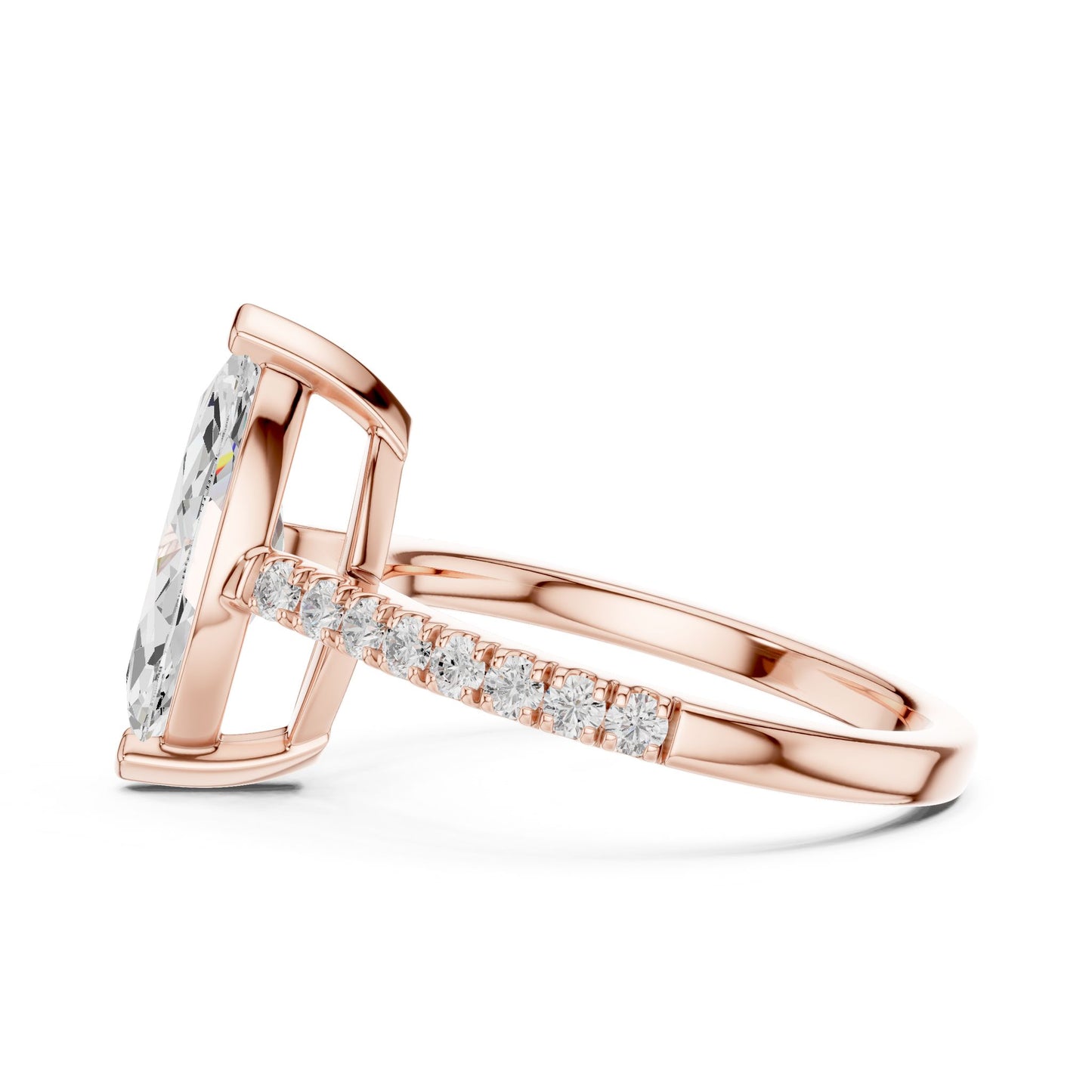 Marquise Lab Grown Diamond Pave Engagement Ring
