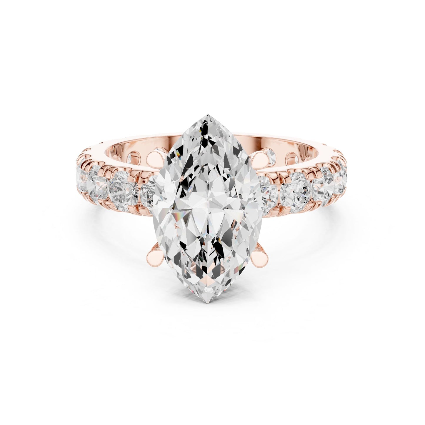 Marquise Lab Grown Diamond Pave Engagement Ring