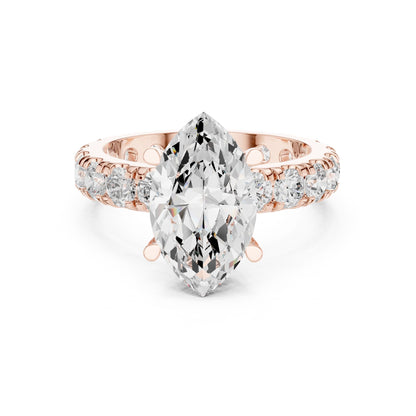 Marquise Lab Grown Diamond Pave Engagement Ring