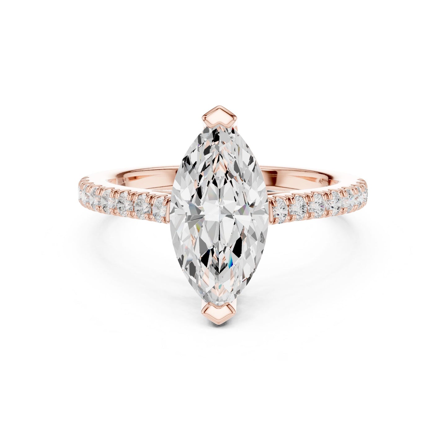 Marquise Lab Grown Diamond Pave Engagement Ring