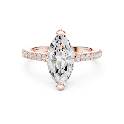 Marquise Lab Grown Diamond Pave Engagement Ring