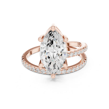 Marquise Lab Grown Diamond Pave Engagement Ring