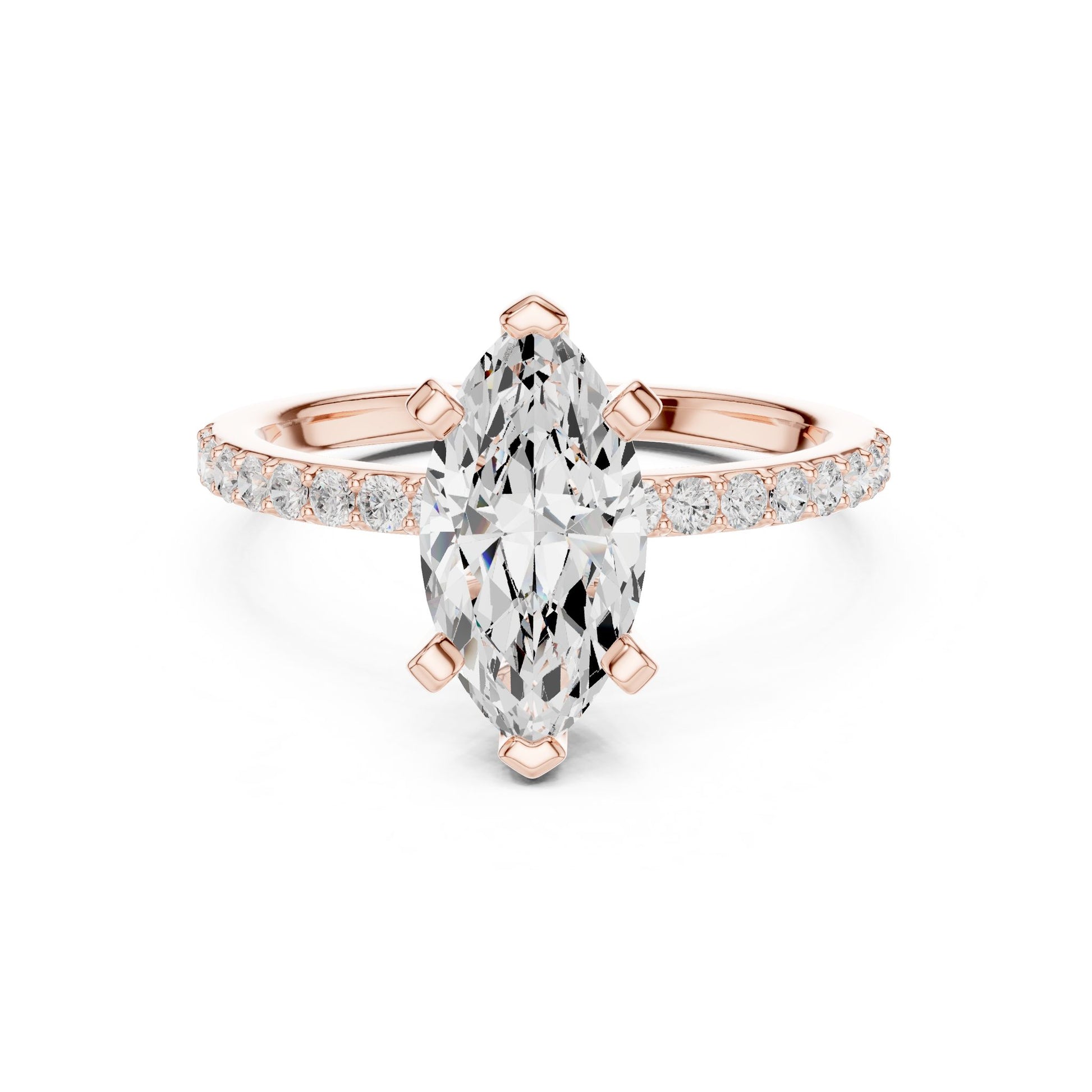 Marquise Lab Grown Diamond Pave Engagement Ring