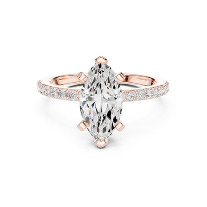 Marquise Lab Grown Diamond Pave Engagement Ring