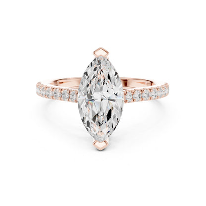 Marquise Lab Grown Diamond Pave Engagement Ring