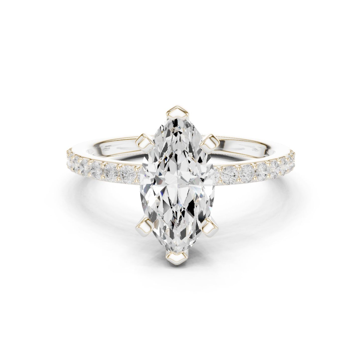 Marquise Lab Grown Diamond Pave Engagement Ring