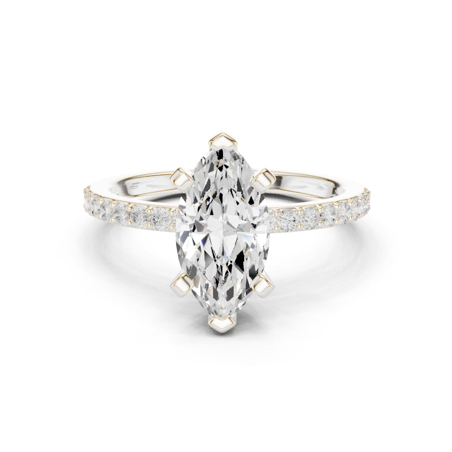 Marquise Lab Grown Diamond Pave Engagement Ring
