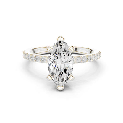 Marquise Lab Grown Diamond Pave Engagement Ring