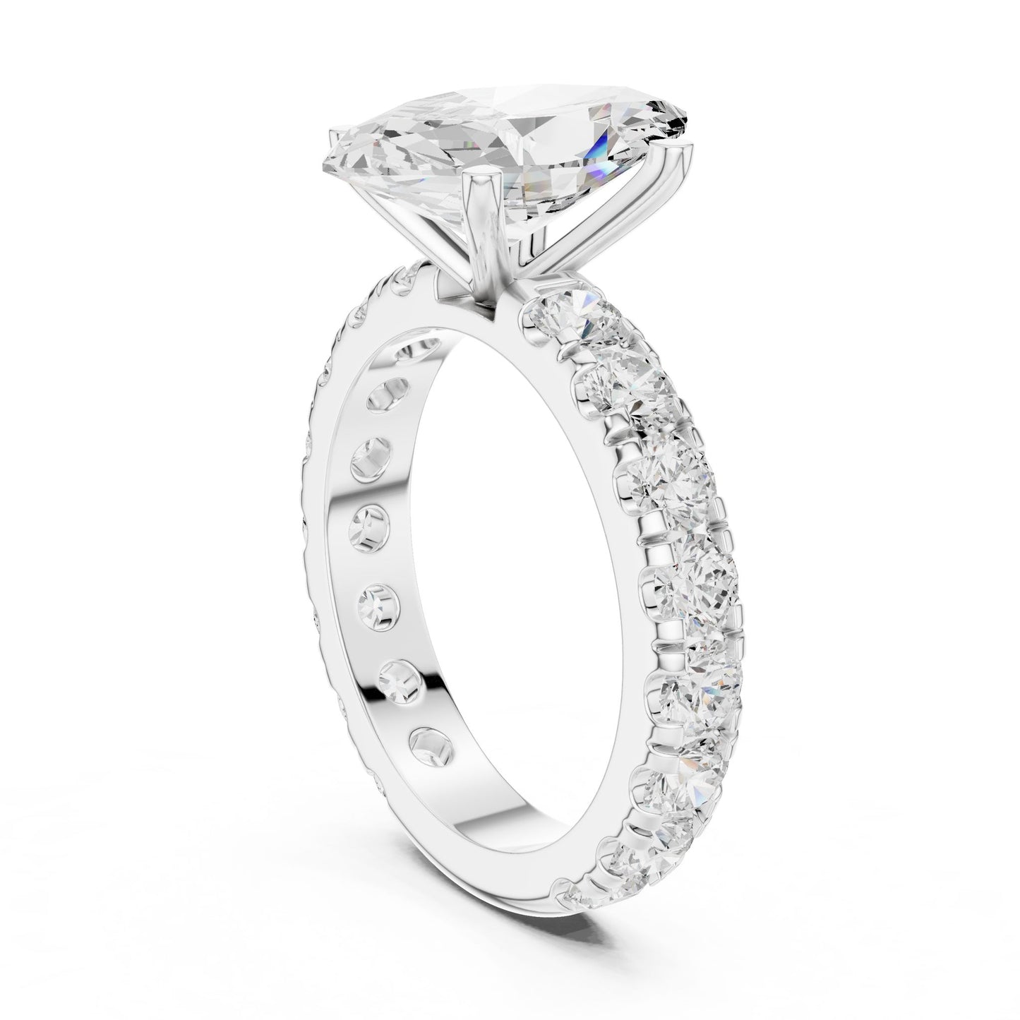 Marquise Lab Grown Diamond Pave Engagement Ring