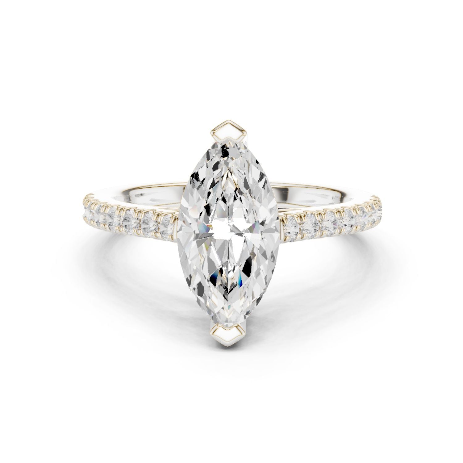 Marquise Lab Grown Diamond Pave Engagement Ring