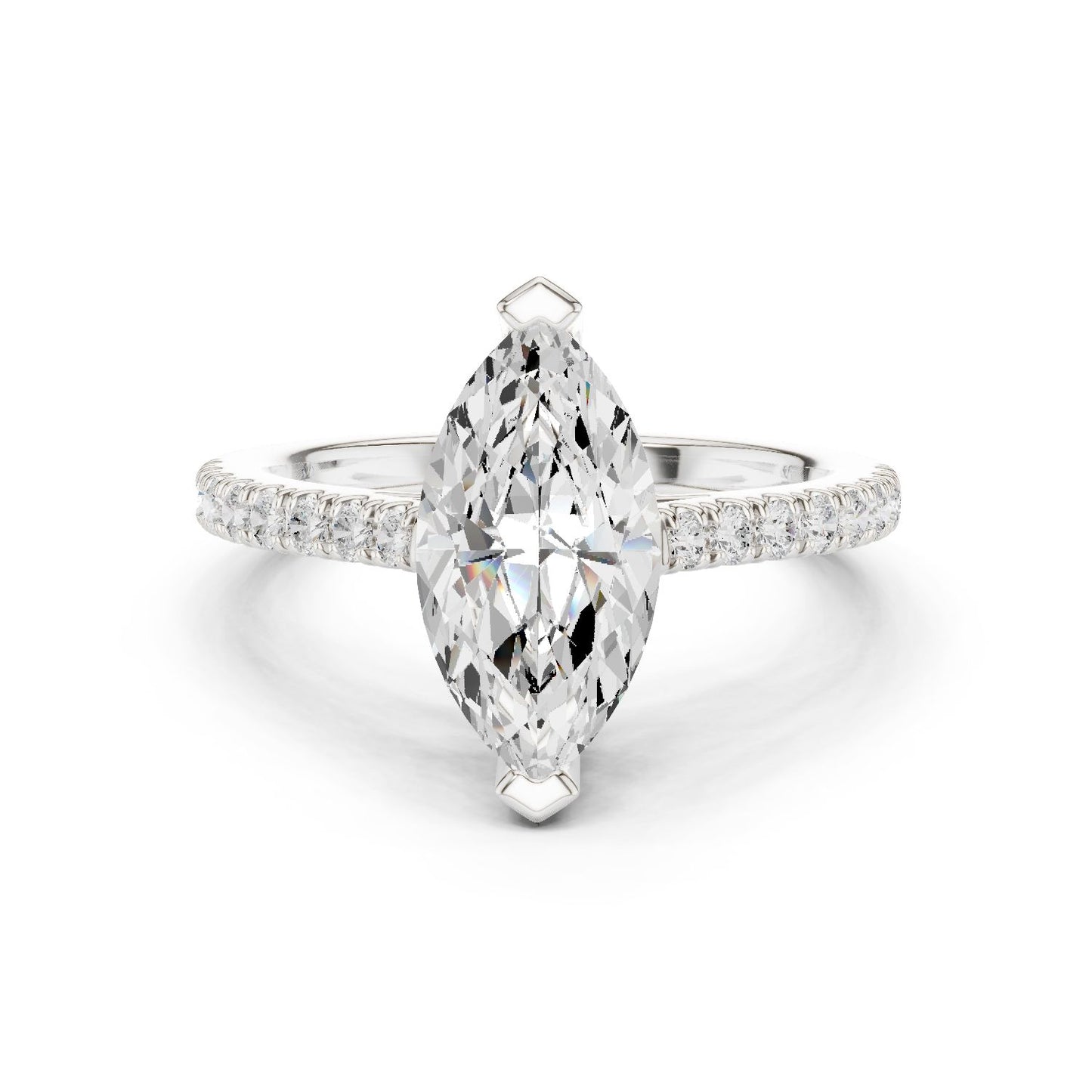 Marquise Lab Grown Diamond Pave Engagement Ring