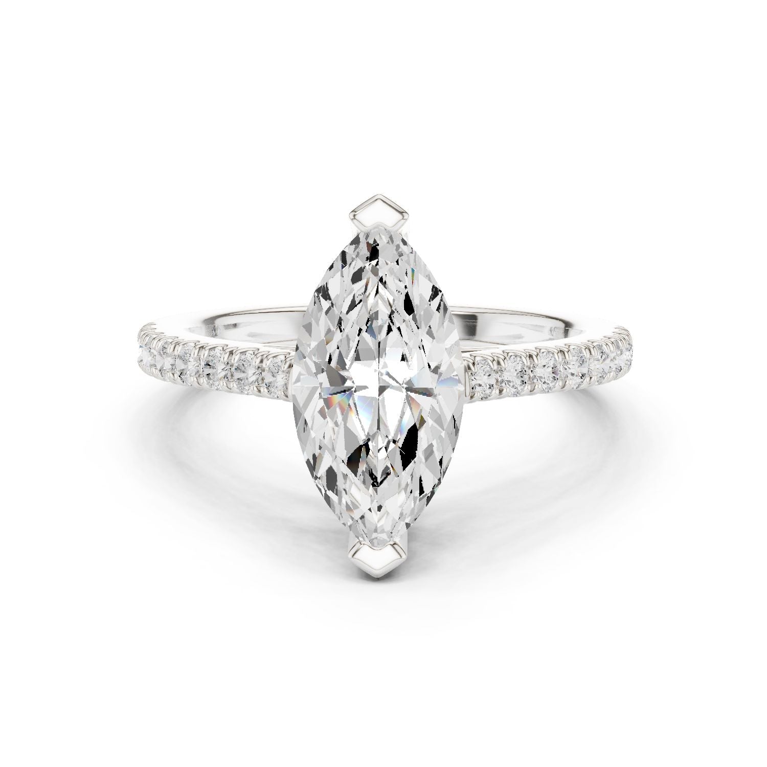 Marquise Lab Grown Diamond Pave Engagement Ring