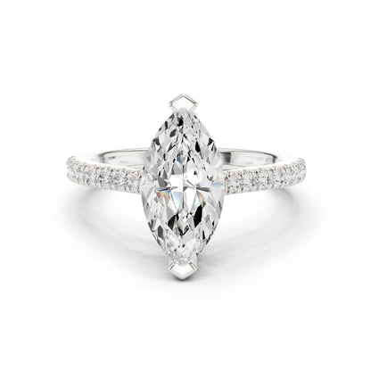 Marquise Lab Grown Diamond Pave Engagement Ring