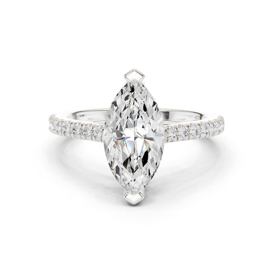 Marquise Lab Grown Diamond Pave Engagement Ring