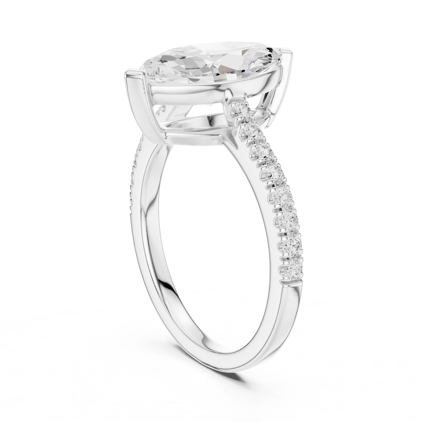 Marquise Lab Grown Diamond Pave Engagement Ring