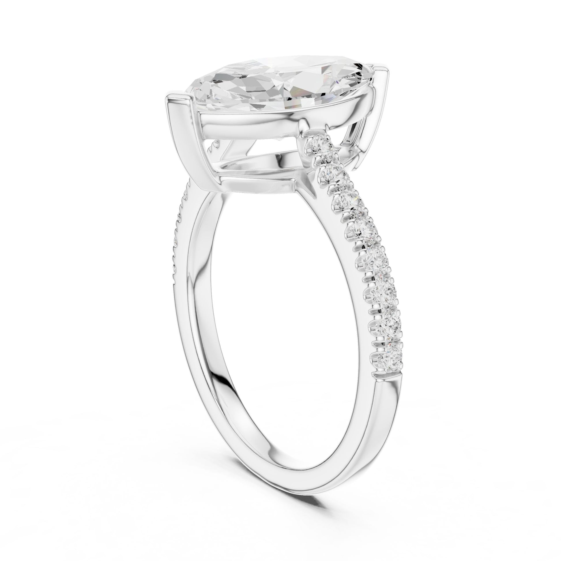 Marquise Lab Grown Diamond Pave Engagement Ring