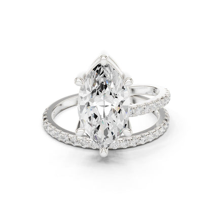 Marquise Lab Grown Diamond Pave Engagement Ring