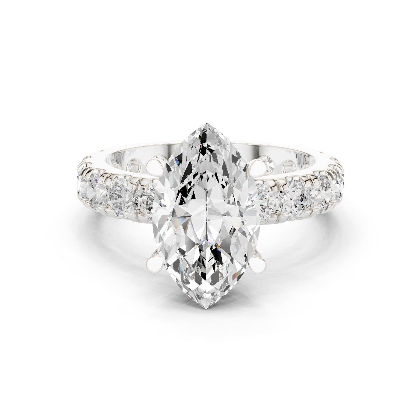 Marquise Lab Grown Diamond Pave Engagement Ring