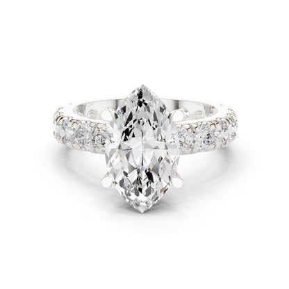 Marquise Lab Grown Diamond Pave Engagement Ring