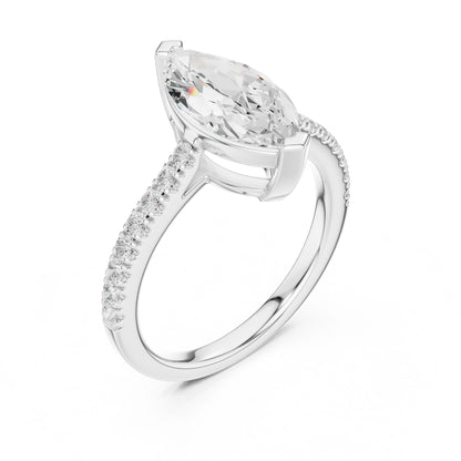 Marquise Lab Grown Diamond Pave Engagement Ring
