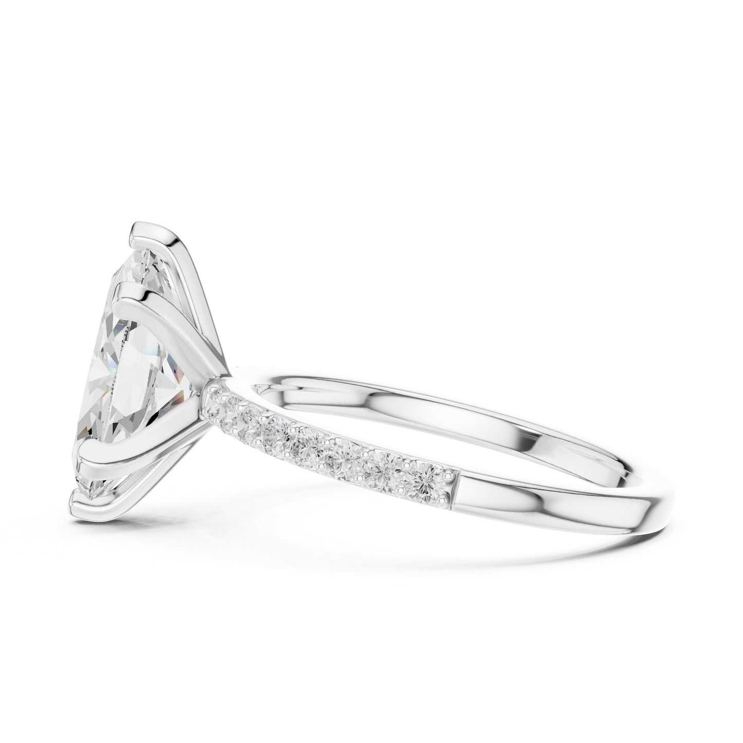 Marquise Lab Grown Diamond Pave Engagement Ring