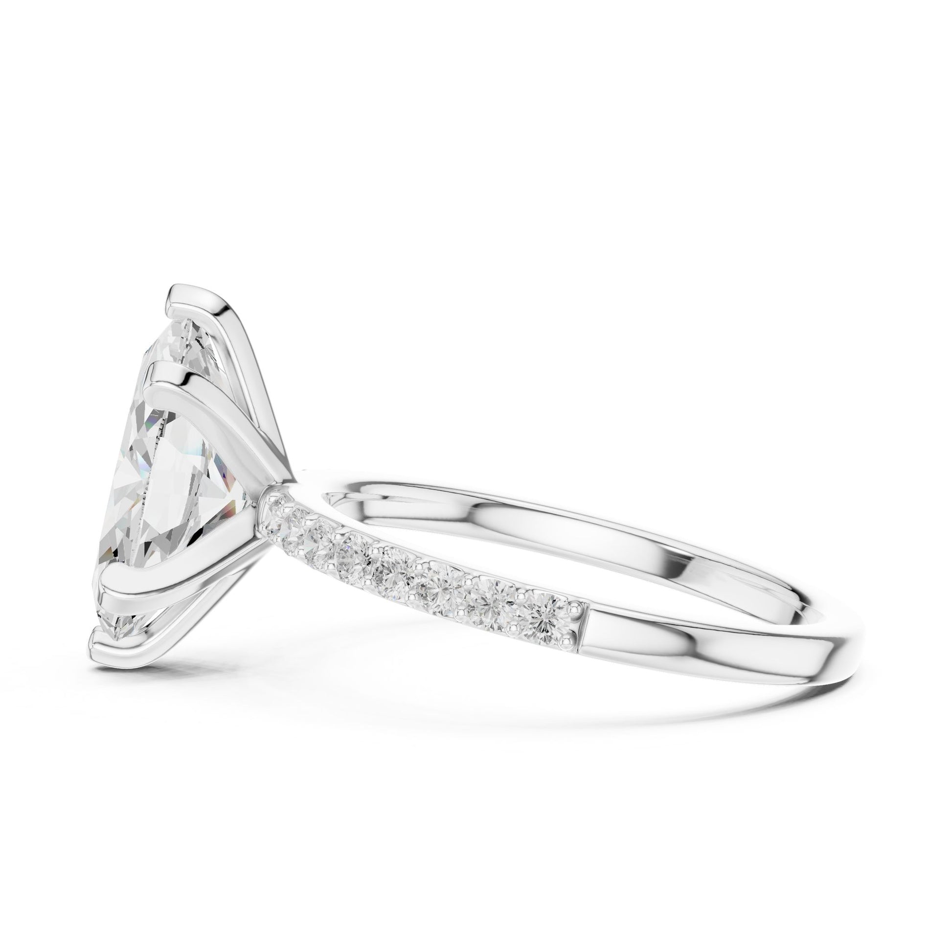 Marquise Lab Grown Diamond Pave Engagement Ring