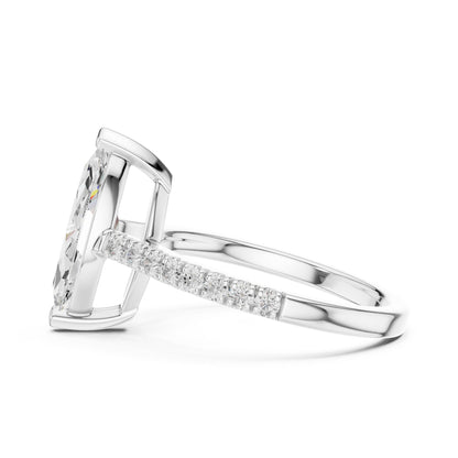 Marquise Lab Grown Diamond Pave Engagement Ring