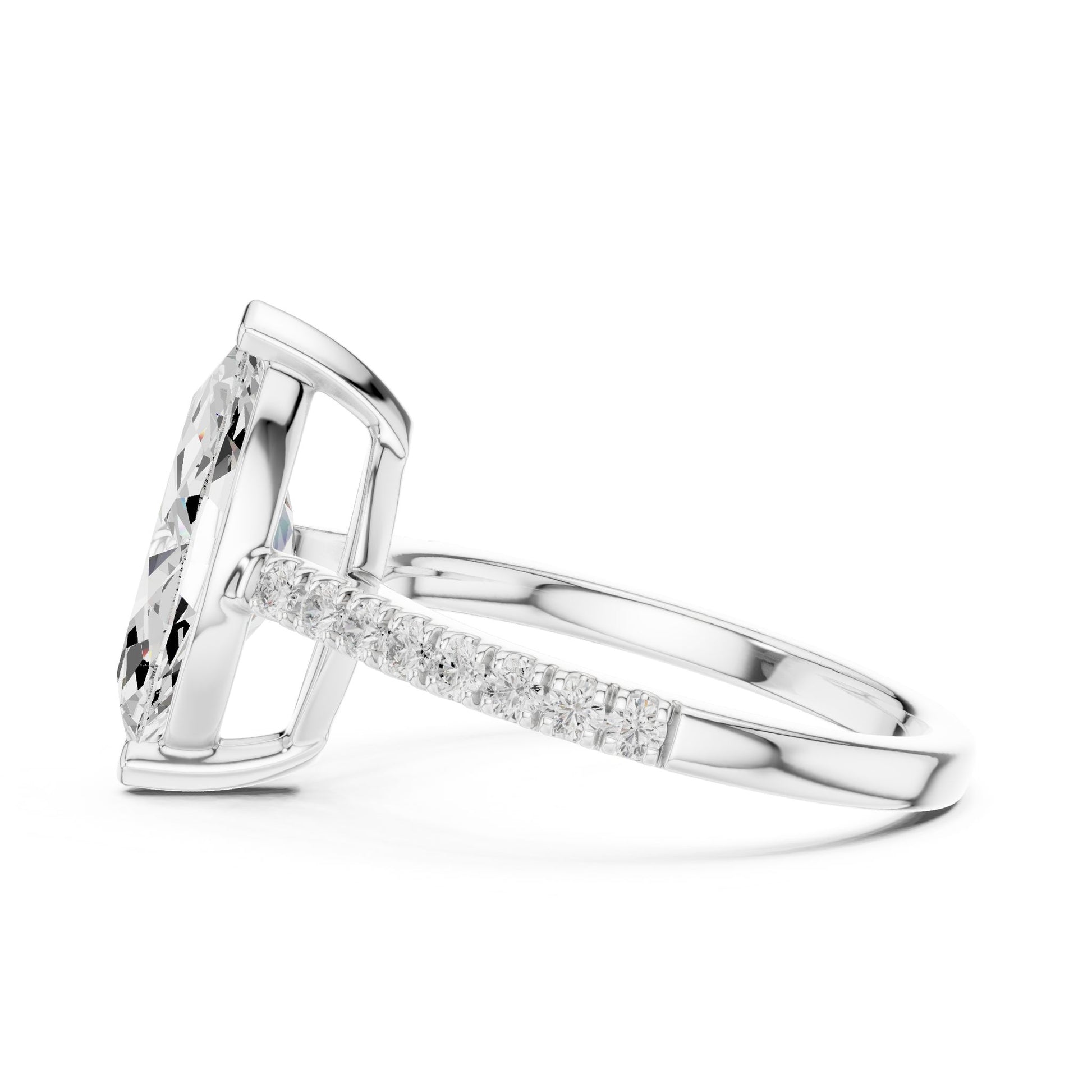 Marquise Lab Grown Diamond Pave Engagement Ring