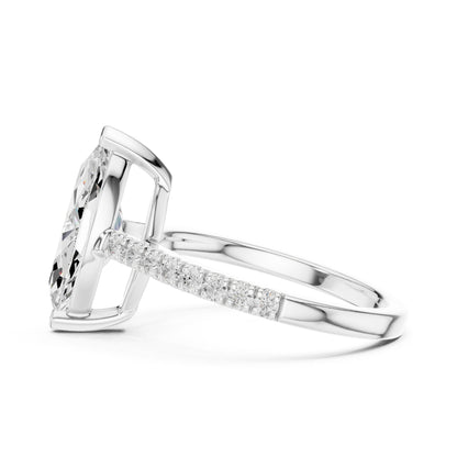 Marquise Lab Grown Diamond Pave Engagement Ring