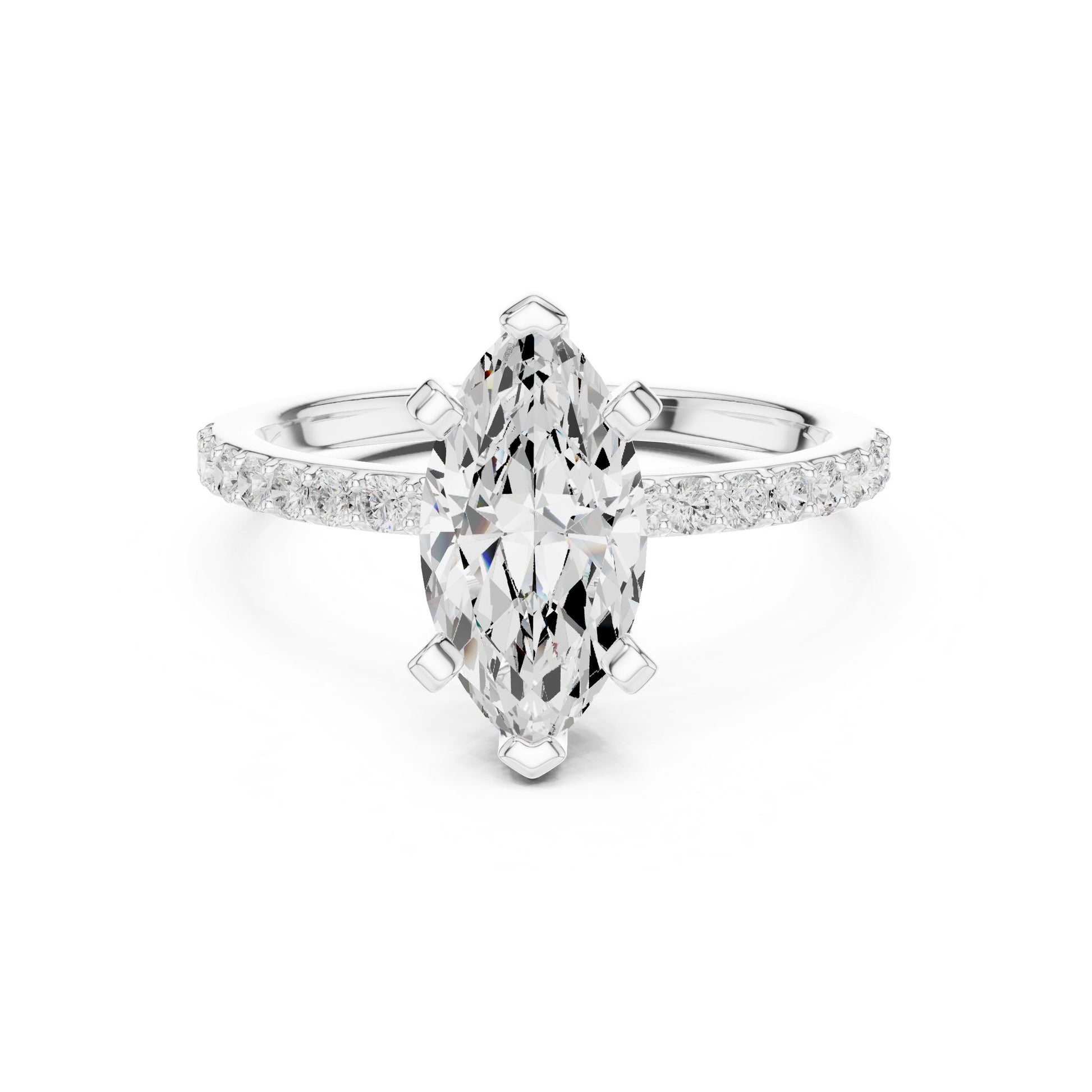 Marquise Lab Grown Diamond Pave Engagement Ring