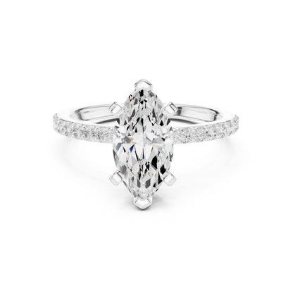 Marquise Lab Grown Diamond Pave Engagement Ring