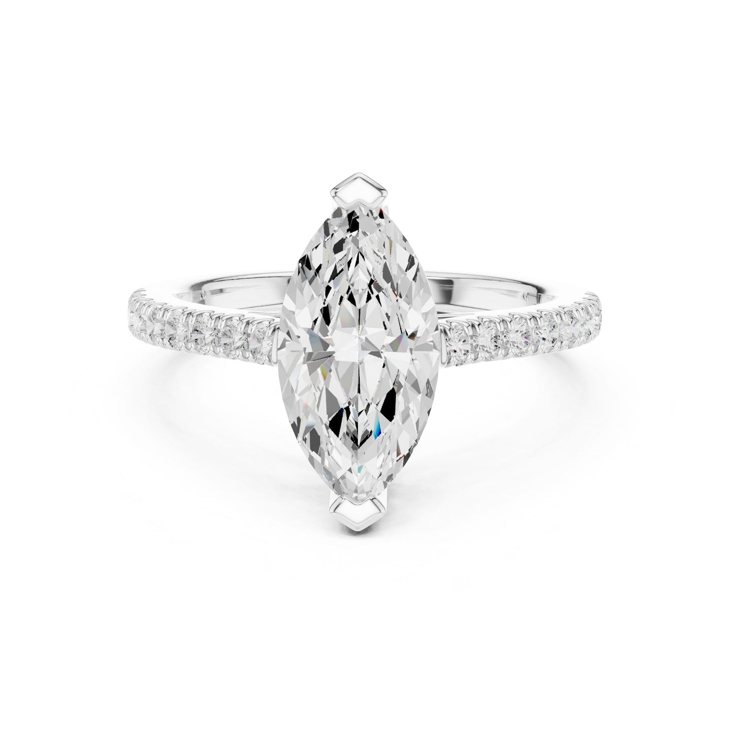 Marquise Lab Grown Diamond Pave Engagement Ring