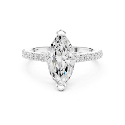 Marquise Lab Grown Diamond Pave Engagement Ring