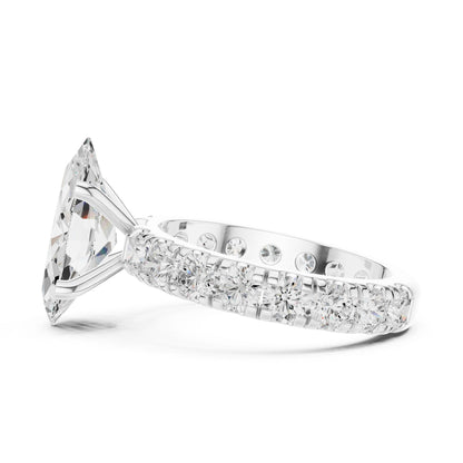 Marquise Lab Grown Diamond Pave Engagement Ring