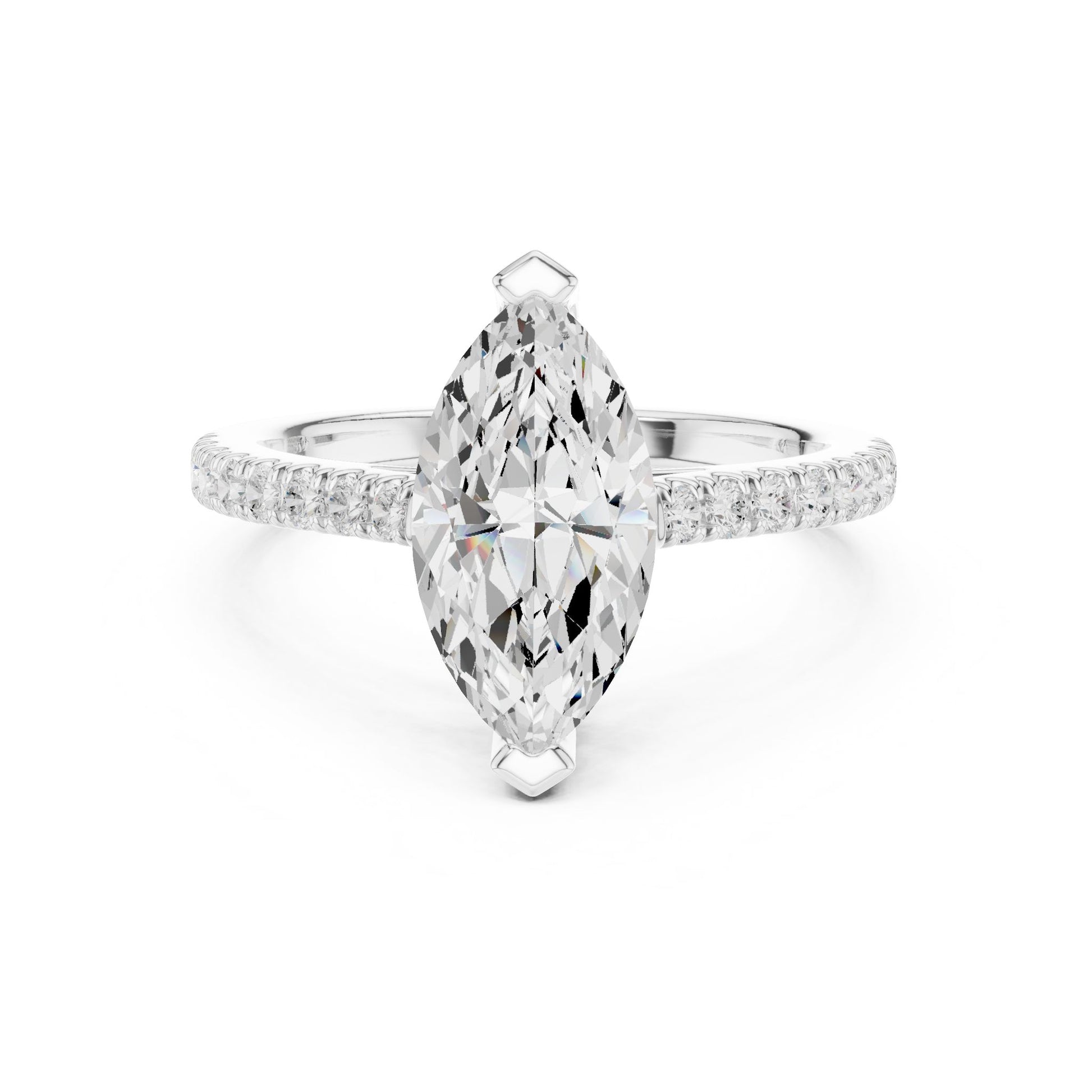 Marquise Lab Grown Diamond Pave Engagement Ring