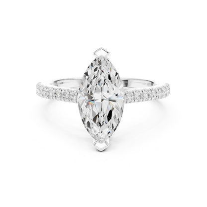 Marquise Lab Grown Diamond Pave Engagement Ring
