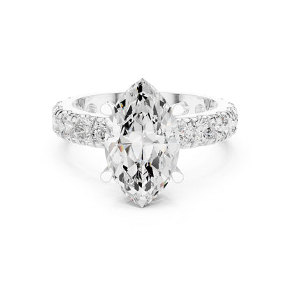 Marquise Lab Grown Diamond Pave Engagement Ring
