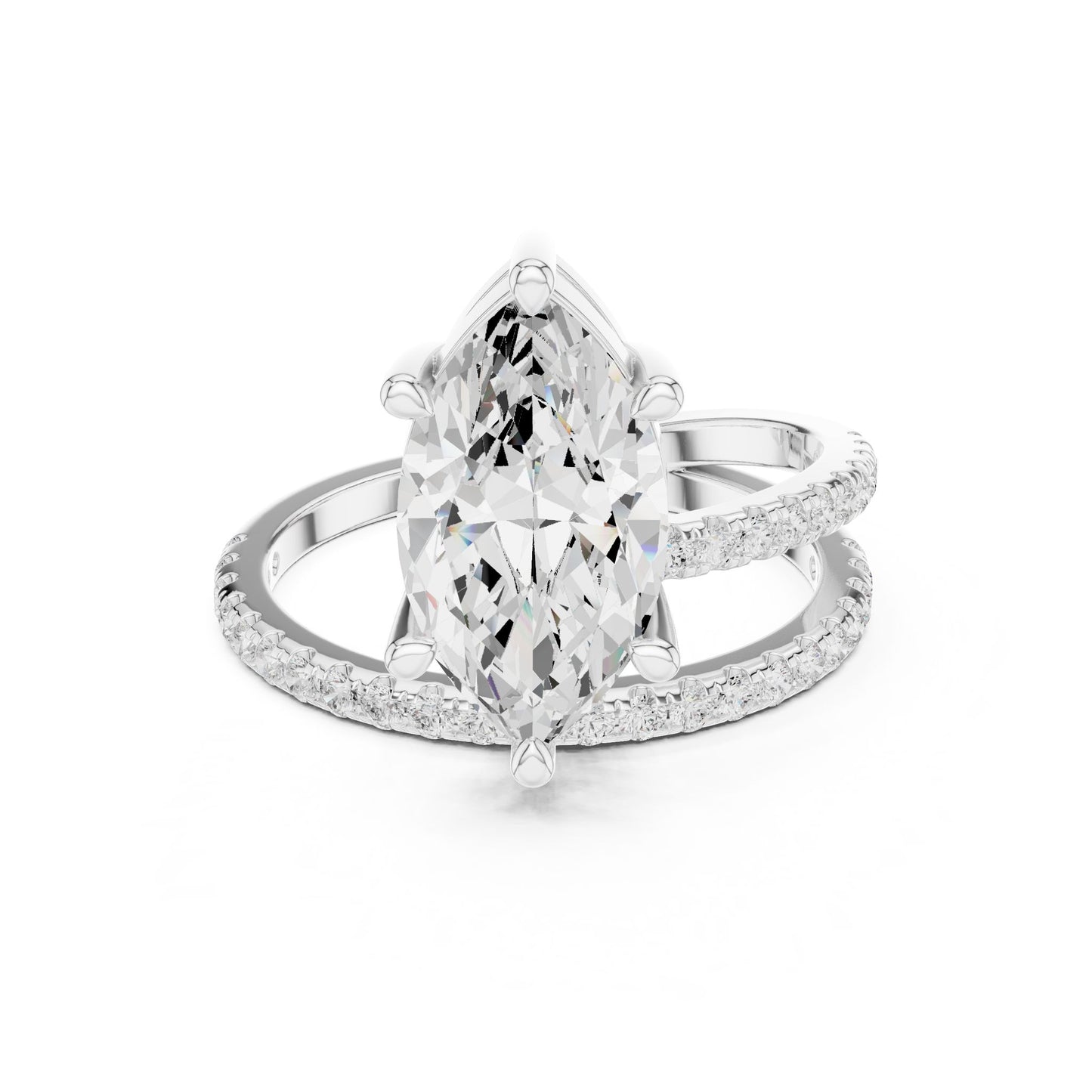 Marquise Lab Grown Diamond Pave Engagement Ring