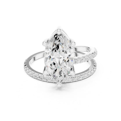 Marquise Lab Grown Diamond Pave Engagement Ring