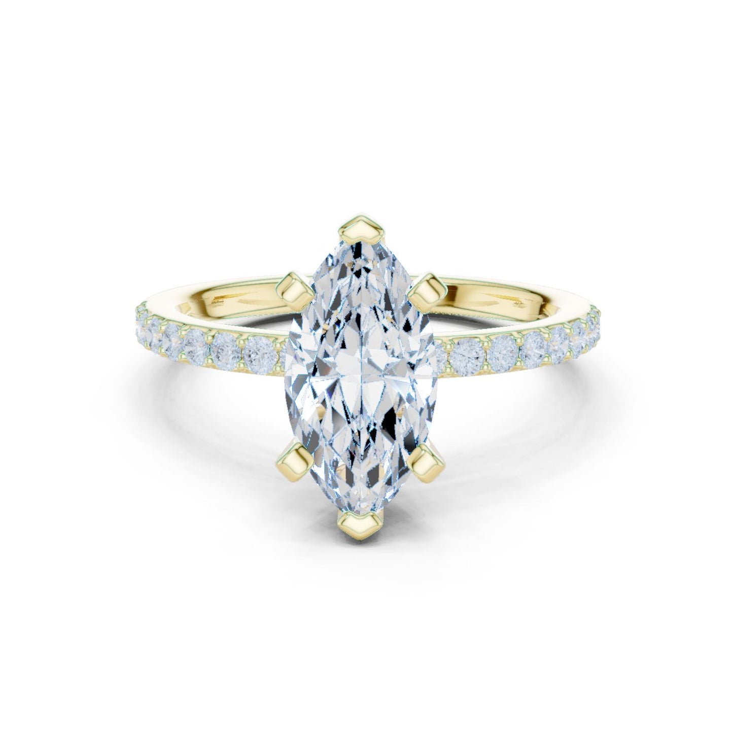 Marquise Lab Grown Diamond Pave Engagement Ring