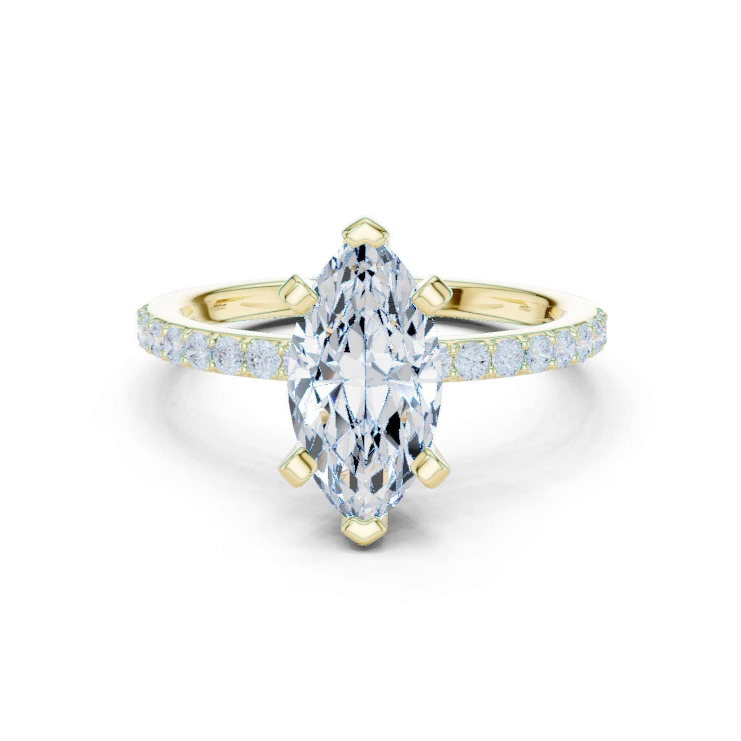 Marquise Lab Grown Diamond Pave Engagement Ring